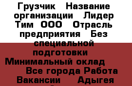 Грузчик › Название организации ­ Лидер Тим, ООО › Отрасль предприятия ­ Без специальной подготовки › Минимальный оклад ­ 19 000 - Все города Работа » Вакансии   . Адыгея респ.,Адыгейск г.